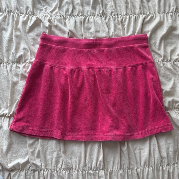 vintage pink velour terry low rise mini skirt - Picture 6 of 7